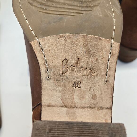 Boden Caramel Leather & Suede Heeled Chelsea Boots with Navy Gore, EU 40 - US 9 - Picture 11 of 13